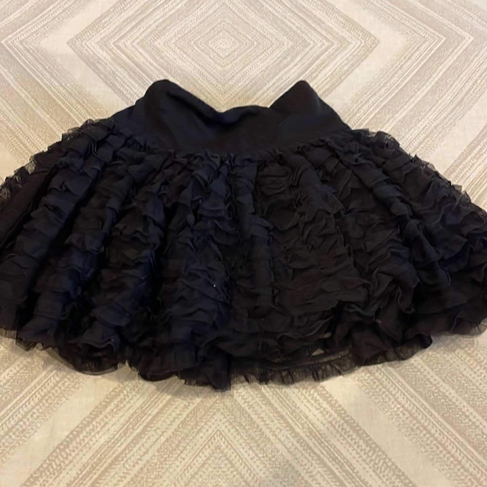 Lili Gaufrette Girls Black Ruffle Adjustable Skirt